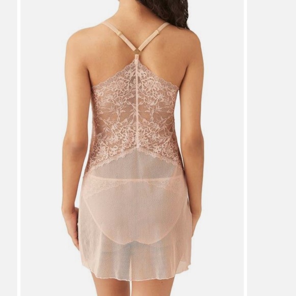 b.tempt’d by Wacoal Lace Encounter Pink Rose Smoke Chemise - Picture 6 of 13